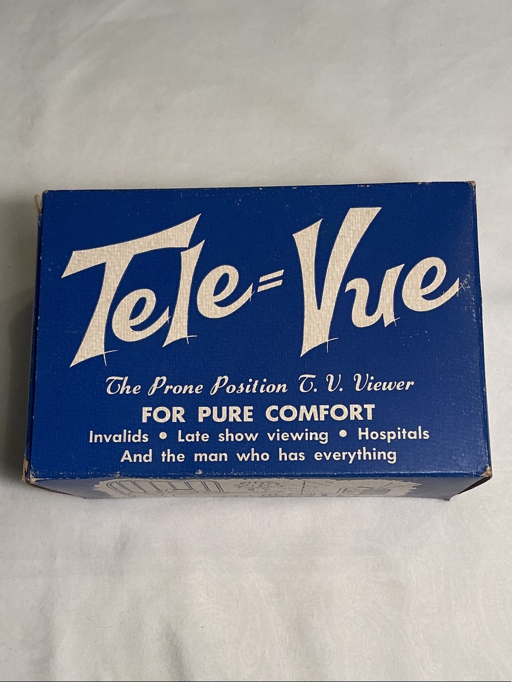 Antique Rare Blue Prone Position TV Viewer Tele-Vue in original box